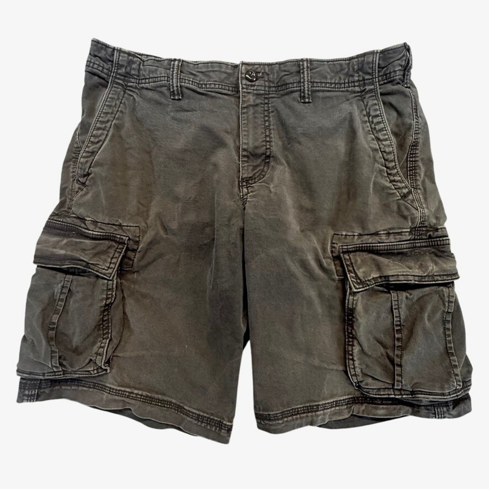 Gap Mens Cargo Shorts Gray Heavyweight Cotton Utility Pockets Size 34 RN54023